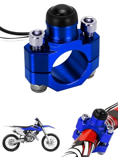 JFG RACING Dirt Bike Universal Engine Stop Start Kill Switch with Backplate - color: Blue, size: Medium