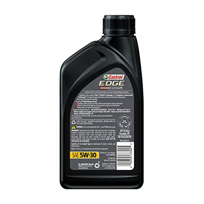 Castrol Edge High Mileage 5W-30 Advanced Full Synthetic Motor Oil, 1 Quart (Pack of 2) - size: 1 Quarts (Pack of 2)