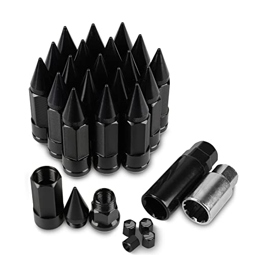 20PCS M12x1.5 Anti Theft Wheel Spikes Lug Nut - color: Black