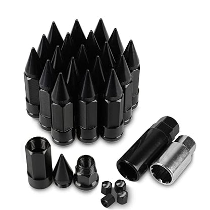 20PCS M12x1.5 Anti Theft Wheel Spikes Lug Nut - color: Black