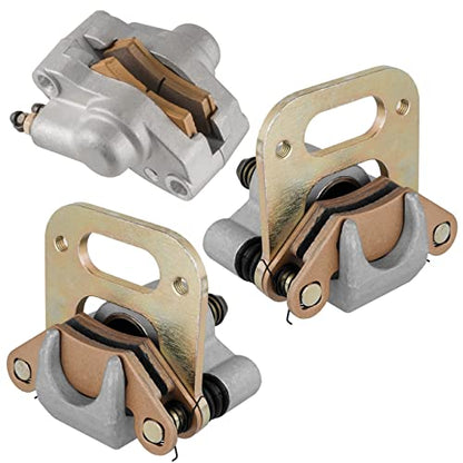 Caltric Front Rear Brake Caliper Compatible with Polaris Sportsman 500 4x4 1998 1999 with Brake pads
