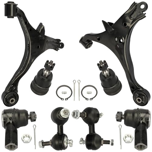 8PCS K640287 K640288 K90332 ES3581 K90454 K90455 fit 2001-2005 for Acura EL, 2001-2005 for Honda Civic Sedan & Coupe, Front Lower Control Arm Tie Rod End and Stabilizer Link ball joint - size: CAK1049