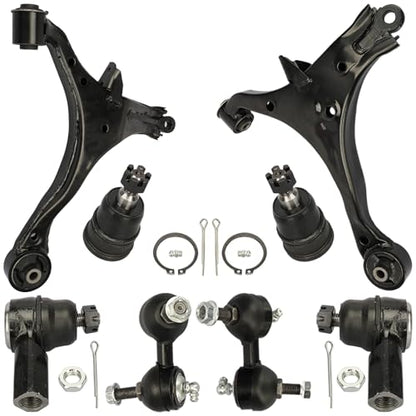 8PCS K640287 K640288 K90332 ES3581 K90454 K90455 fit 2001-2005 for Acura EL, 2001-2005 for Honda Civic Sedan & Coupe, Front Lower Control Arm Tie Rod End and Stabilizer Link ball joint - size: CAK1049
