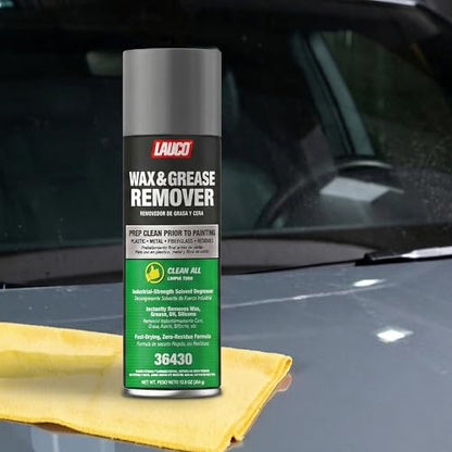 LAUCO Wax & Grease Remover Spray 13 oz, Pack of 1, Automotive Paint Prep Cleaner for Surface Preparation Before Primer, Paint & Clear Coat, Fast-Drying Formula, 36430