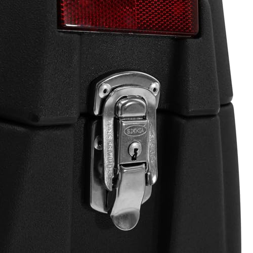 XMT-MOTO ATV Rear Passenger Backrest Seat Rack Cargo Storage Helmet Trunk Box Luggage 96L Black