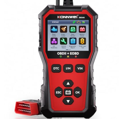 KONNWEI KW340 OBD2 Scanner Car Diagnostic Code Reader Check Engine Tool - size: 7.68*3.74*2.17 inch