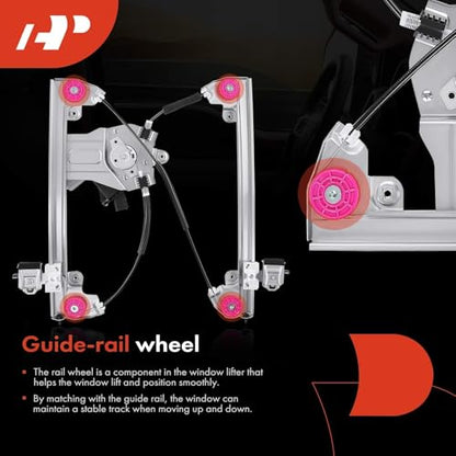 A-Premium Front Driver Side Power Window Regulator with Motor Assembly - size: Front Left Driver Side, style: 7 Pins Motor