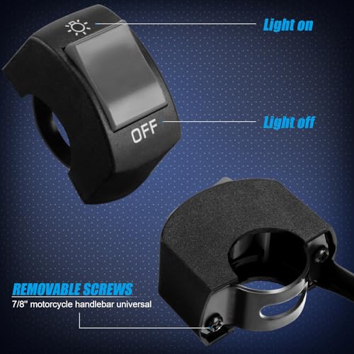Frienda 3 Pieces Motorcycle Headlight Switch Handlebar Toggle, Grey - color: Grey