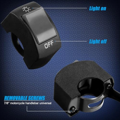 Frienda 3 Pieces Motorcycle Headlight Switch Handlebar Toggle, Grey - color: Grey