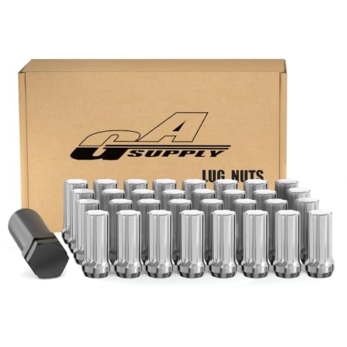 GAsupply 14x2 Lug Nuts Spline, 2" 50mm Tall Conical Seat, 32PCS+ 1 Key - color: Silver, size: M14x2.0, style: 32 Pack- 2" Tall