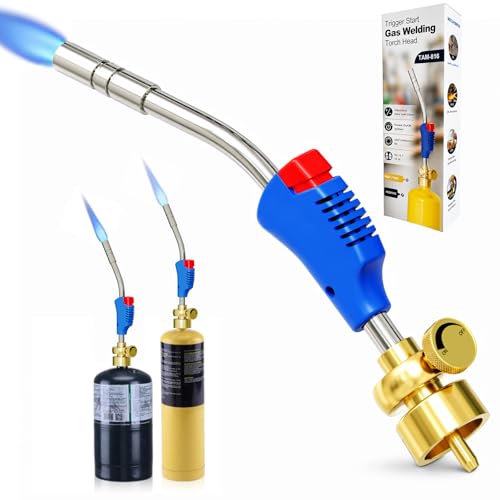 Mapp Gas Torch Head, 360° Rotatable Propane Torch, Welding Torch - color: Blue