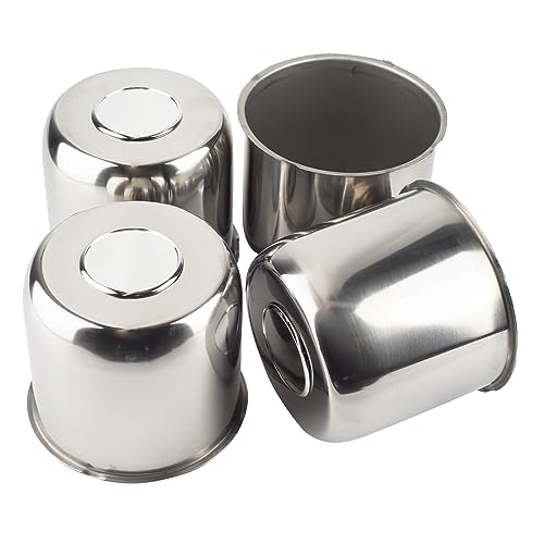 4Pcs 4.88" OD 4.47" H Trailer Wheel Center Caps with Removable Top - color: Mirror Polished, size: 4.88" OD 4.47" H