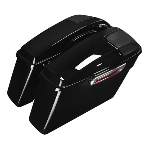 TCMT Hard Saddlebag W/ 5 x 7" Speaker Lids Fits For Harley 2014-2024 Touring Road King Road Street Electra Glide Ultra-Classic FLT FLHT FLHTCU FLHRC - color: Chrome Latches, size: Standard(5x7 Speaker Lid)