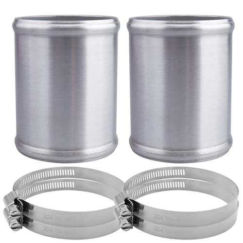 AC PERFORMANCE OD 3" Aluminum Tube Hose Joiner 2PCS with Clamps - size: 3" (76mm) - 2PCS