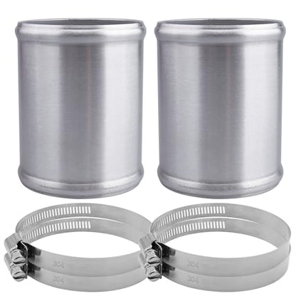 AC PERFORMANCE OD 3" Aluminum Tube Hose Joiner 2PCS with Clamps - size: 3" (76mm) - 2PCS
