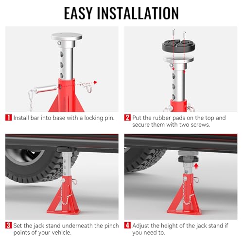 Jack Stands 15 Ton Capacity, Heavy Duty Vehicle Stabilizer Jacks