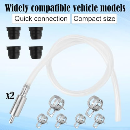 Penitue 2 Pack Universal Brake Bleeder Hose Kit with One-Way Check Valve, Motorcycle & Car Fluid Bleeding Tube Tool for Clutch and Brake System (Includes Metal Clips)