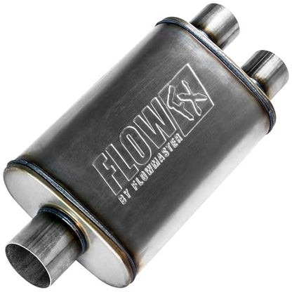 Flowmaster Flow FX Chambered Muffler – 3.00" Center In / 2.50" Dual Out - color: Silver