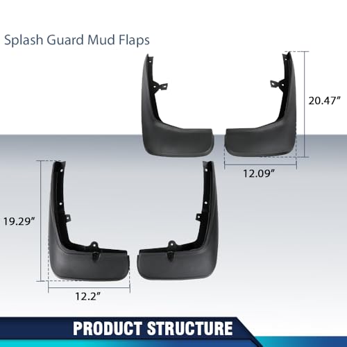 PIT66 4Pcs Mud Flaps Fit Land Rover Range Rover Sport L320 2006-2013, Black - size: Fit Range Rover 2006-2013