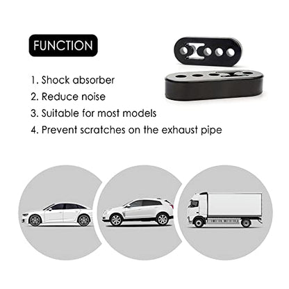 12mm Hole 4.25" EPDM 4 Hole Exhaust Hanger Adjustable Muffler Shock Absorber for Exhaust Pipe,Universal Tailpipe Mount Brackets Insulator Fit Car Truck SUV (4pcs) - size: 4pcs