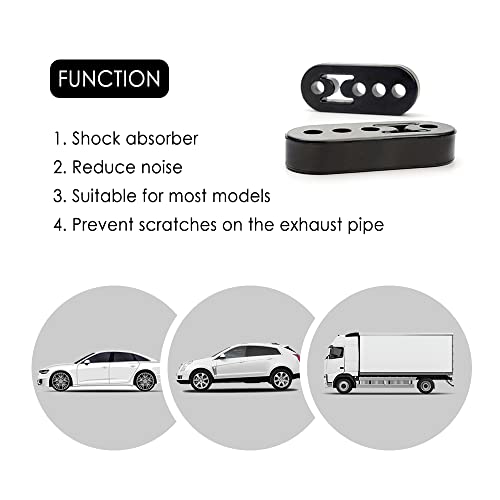 12mm Hole 4.25" EPDM 4 Hole Exhaust Hanger Adjustable Muffler Shock Absorber for Exhaust Pipe,Universal Tailpipe Mount Brackets Insulator Fit Car Truck SUV (2pcs) - size: 2pcs