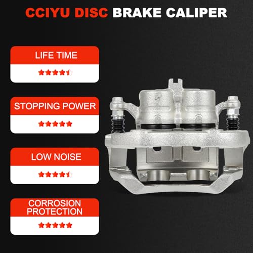 cciyu Front Left Disc Brake Caliper Assembly With Bracket 19B2870 - size: Front Left[19B2870]