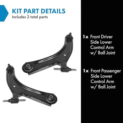 TRQ Front Left and Right Lower Control Arm with Ball Joint Set 2 Piece - style: PSA62494
