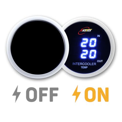 RACETECH 52mm Digital Dual Intercooler Temp Gauge - size: Dual Intercooler Temp