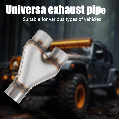 409 Stainless Steel Diesel 2.5''inlet/2.25''outlet Exhaust Y-Pipe, 2.5 Inch Single/2.25 Inch ID Dual Pipe 10" Overall Length - size: 2.5" Single-2.25" Dual