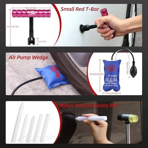 Super PDR Dent Puller Kit Paintless Dent Repair Kit for Car – Slide Hammer Suction Cup and PDR Light for 98% Auto Body Dent Removal, Hail Damage & Appliance Dents or Vehicle Dent Removal - size: PDR-A3