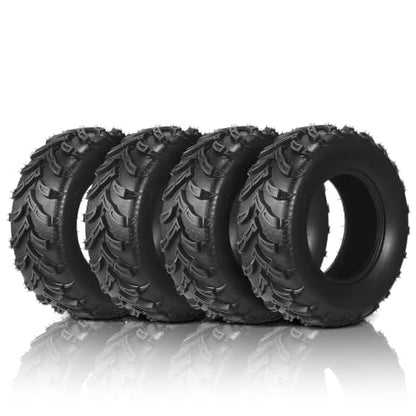 TUFFIOM Set of 4 ATV UTV All-terrain Tires 25x8-12 Front & 25x10-12 Rear, 6 PR, Tubeless - size: 25x8-12 & 25x10-12