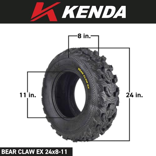 Kenda Bearclaw EX K573-24x8-11 Front ATV/UTV Tires 6-Ply 24x8x11 (2 pk) - size: 24x8-11 (2 Pack)