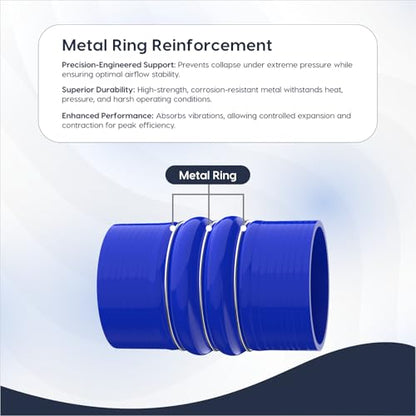 Endure 3.5"(89mm) Turbo Intercooler Hose, CAC Silicone 4-Ply - Blue - color: Blue, size: 3.5Inch-(89mm)