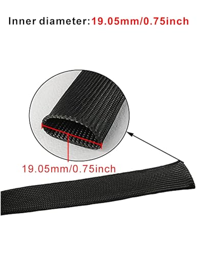 Fuel Line Heat Shield Wire Heat Shield Heat Shield Sleeve Auto Hose Spark Plug Wire Heat Shield diesel heater exhaust sleeve 2500 Degree for Car&Auto Wire Loom Brake Cable (3/4"IDX10',Black) - color: Black, size: 3/4" IDX10'