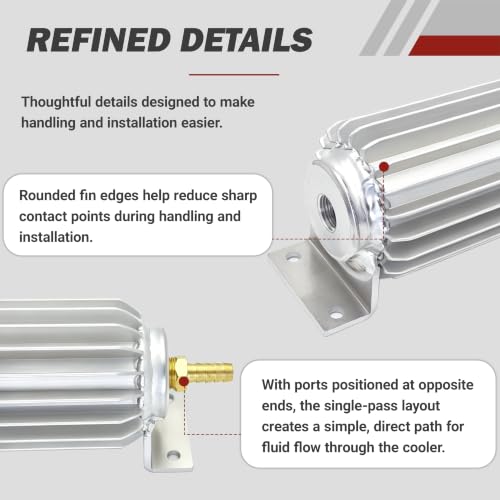 12'' Aluminum Finned Transmission Oil Coolers Single Pass - color: Single Pass, size: 12''