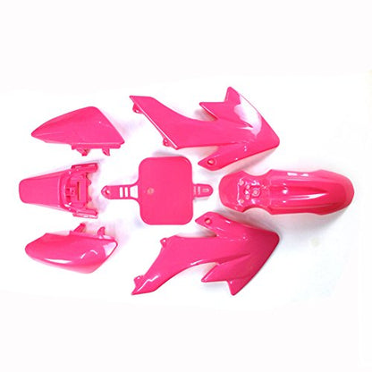 Pink Body Work Plastic Fender Fairing Kit For Honda XR50 CRF50 Chinese 50cc 90cc 110cc 125cc 140cc 150cc 160cc Dirt Pit Bike - color: pink