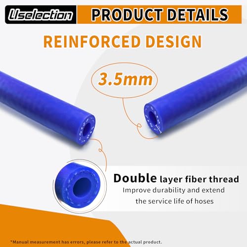 1/4" ID-20Ft(ID 6mm) Heater Hose Enhanced Double Reinforcement - color: All Blue, size: 1/4" ID-20Ft(ID 6mm)