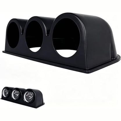 Universal Black 2" 52mm Triple 3 Hole Pillar Gauge Pod Holder, Automotive Housing Pods, ABS Plastic Auto Dash Mount Bracket, Dashboard Meter Cup Holder for Cars, Trucks (Triple Hole) - color: Triple Hole