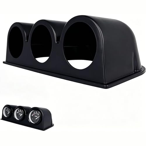 Universal Black 2" 52mm Triple 3 Hole Pillar Gauge Pod Holder, Automotive Housing Pods, ABS Plastic Auto Dash Mount Bracket, Dashboard Meter Cup Holder for Cars, Trucks (Triple Hole) - color: Triple Hole