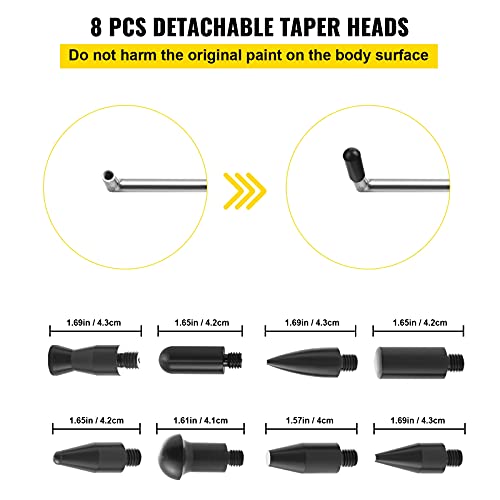 VEVOR Rods Dent Removal Kit, 13 Pcs Paintless Dent Repair Rods, Stainless Steel Dent Rods, Whale Tail Dent Repair Tools, Professional Hail Dent Removal Tool For Minor Dents, Door Dings And Hail Damage - size: 13pcs