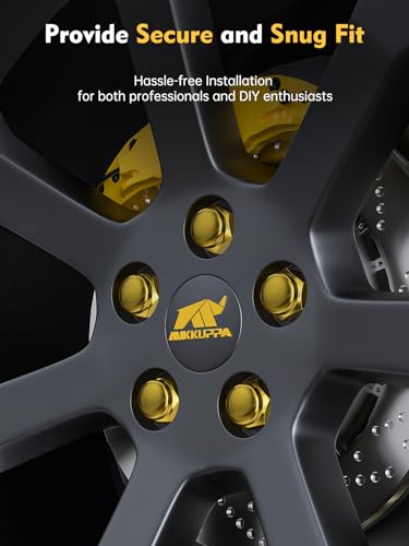 MIKKUPPA M12x1.5 Lug Nuts, Gold 20PCS Closed End Tires Nuts 19mm Hex - color: Gold, size: M12x1.5