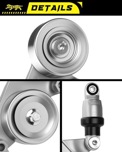 Oktiger Belt Tensioner Assembly with Pulley for Honda Accord 2008-2010, Odyssey 2006-2010, Pilot 2006-2011, Accord Crosstour 2010 3.5L V6, Tensioner Pulley OE # 39092, 31170R70A01, 31170RKB005 - size: 39092