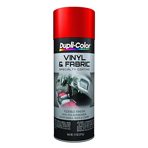Dupli-Color (HVP100-6 PK Red Vinyl and Fabric Coating - 11 oz. Aerosol, (Case of 6) - color: Red, size: 11 Ounce (Pack of 6)