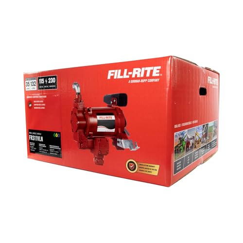 Fill-Rite FR311VLN 115V/230V 35 GPM Fuel Transfer Pump with Mechanical Meter (Gallons) - Heavy-Duty Electric Pump with High Flow Rate and Durable Construction - style: Pump & Meter (Liters) Only
