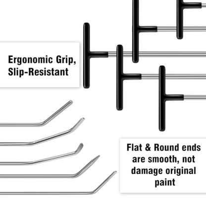 WHDZ Paintless Dent Repair Rods 11Pcs Auto Body Paintless Dent Repair Tools Kit for Door Dings Hail Repair and Dent Removal - color: 11PCS AC