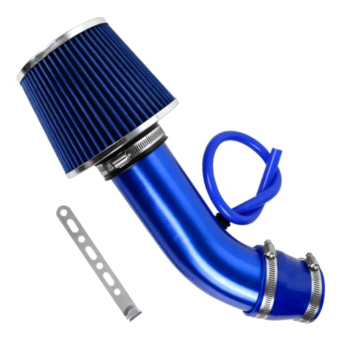 Cold Air Intake Pipe, 76mm 3 Inch Universal Performance Car Cold Air Intake Turbo Filter Aluminum Automotive Air Filter Induction Flow Hose Pipe Kit (BLUE) - color: BLUE