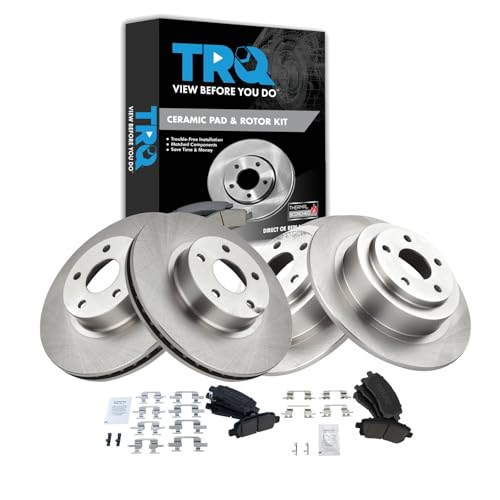 TRQ Front and Rear Ceramic Brake Pad and Rotor Set - style: BKA11741