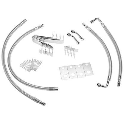 QWORK Dually Valve Stem Extenders Kit for 16-19.5" Dual Wheels Valve,Tires Air Inflation for Motorhomes,Trailers, Trucks