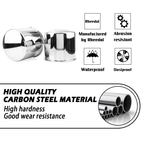 2Pcs 5.15" OD 4.91" H Domed Style Trailer Wheel Center Caps for Rim - color: Chrome, size: 5.15" OD 4.91" H