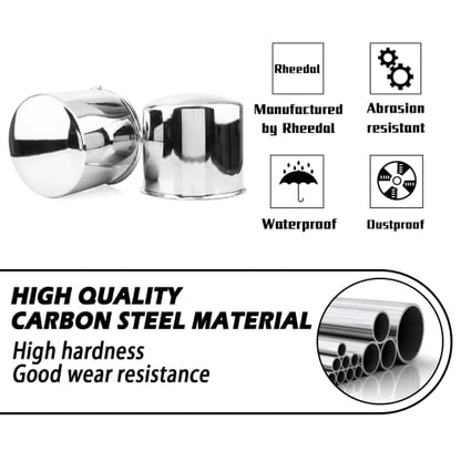 2Pcs 5.15" OD 4.91" H Domed Style Trailer Wheel Center Caps for Rim - color: Chrome, size: 5.15" OD 4.91" H